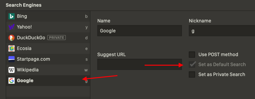 how set search engine on mac