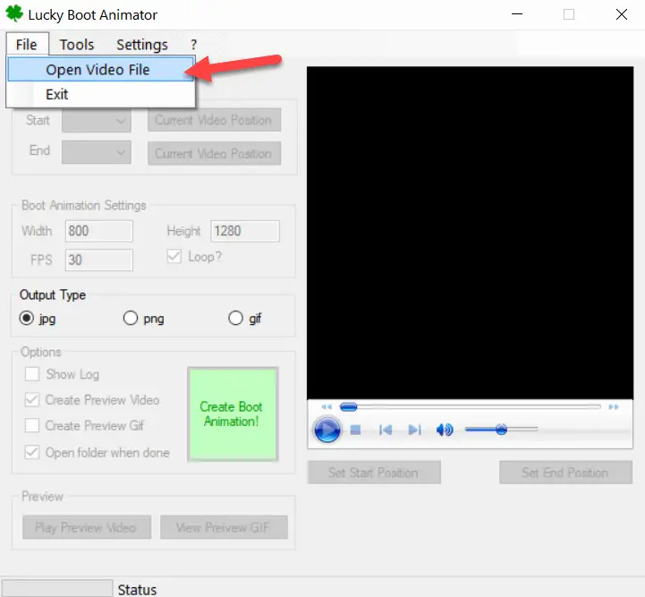 Lucky Boot animator Open Video File