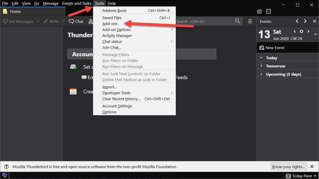 mozilla thunderbird dark theme