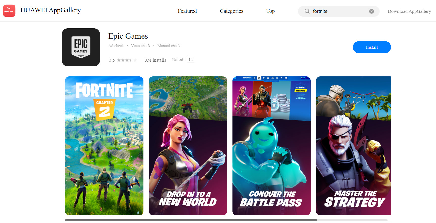 Download Fortnite on Huawei P30 lite