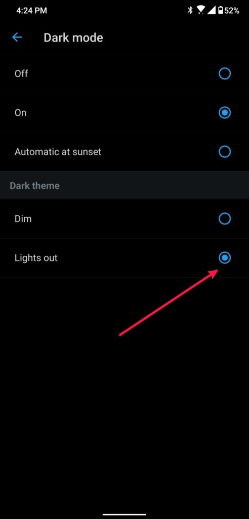 Twitter Lights out Dark Theme