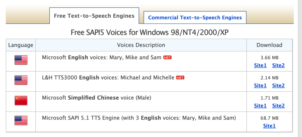 microsoft text to speech voices