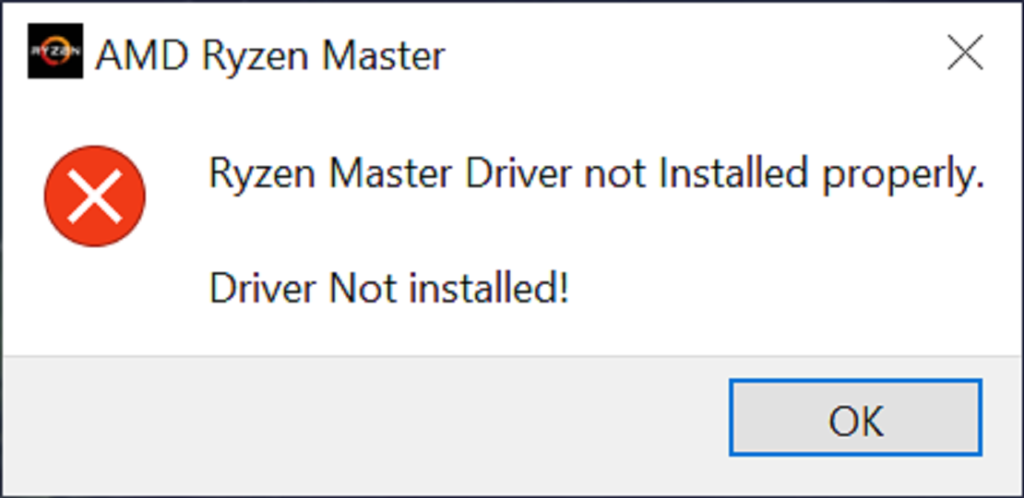 Ryzen master driver not installed properly что делать