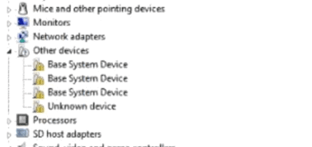 windows 10 base system device driver