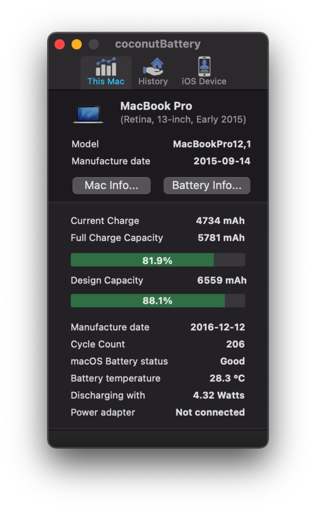 battery status macbook pro