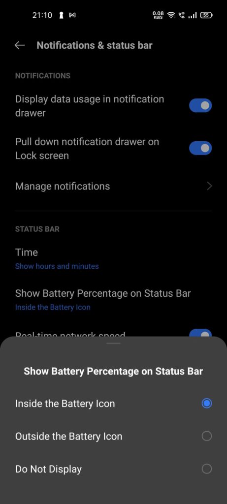 This image has an empty alt attribute; its file name is Show-battery-Percentage-on-Status-Bar-Realme-461x1024.jpg