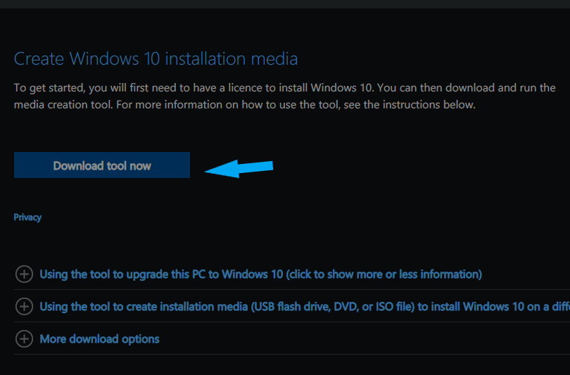 windows 10 usb tool error