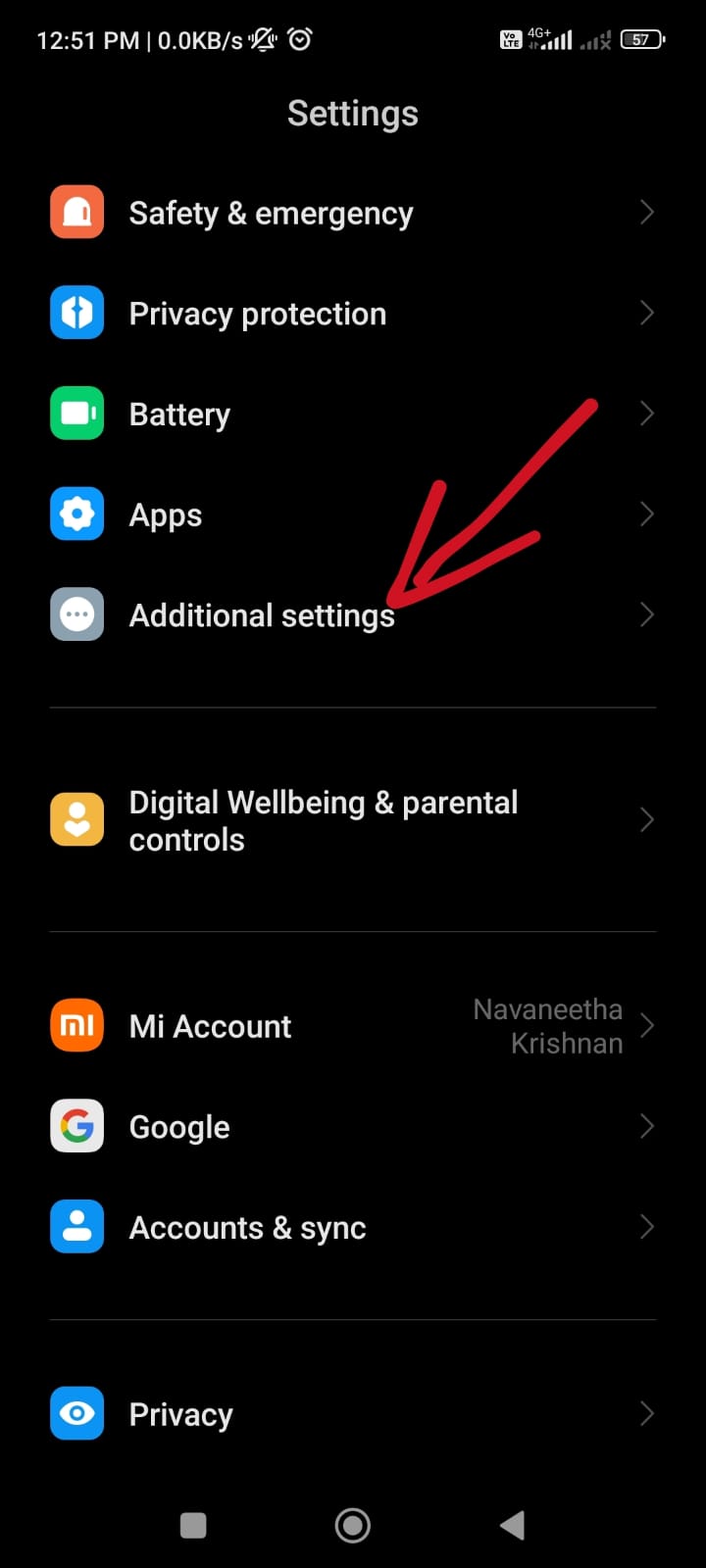 Increase ram in Redmi Note 10 Lite step 1